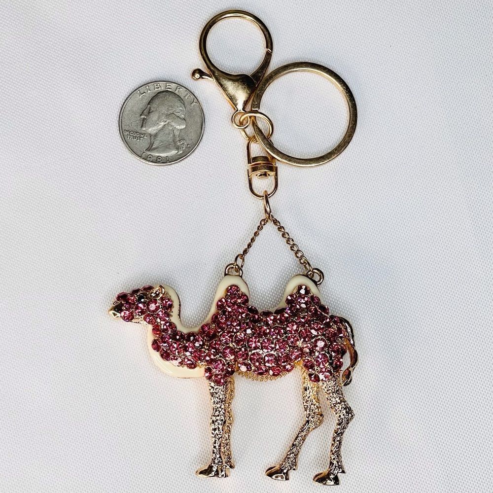 Camel Keychain Charm, Pink